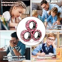 Vista 6 de Juego de 3 anillos magnéticos para ansiedad, anillos giratorios para adultos para terapia de alivio de ansiedad, rellenos de calcetines