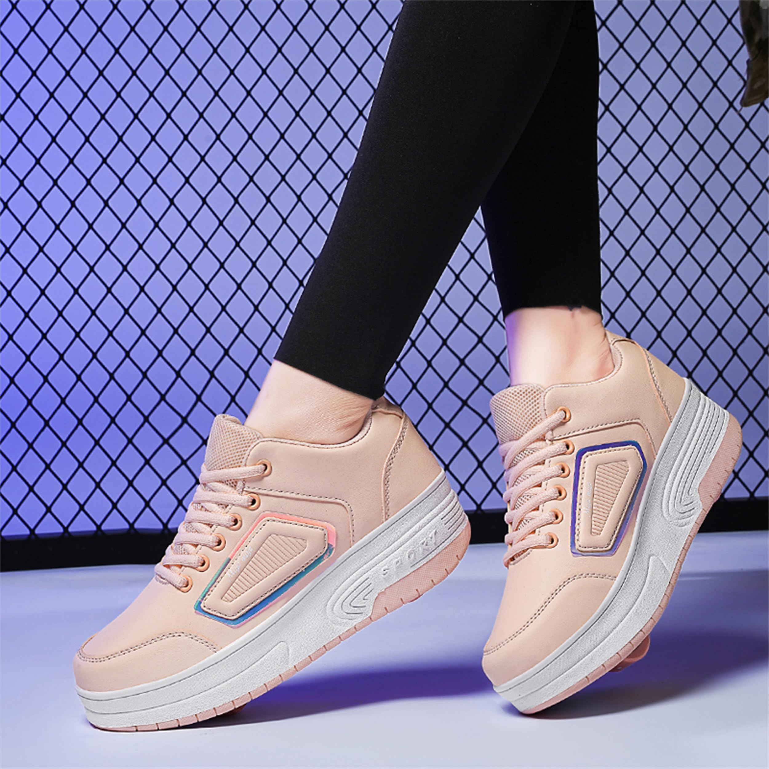 Zapatillas con Ruedas para niñas y niños, Zapatillas Deportivas con Dos Ruedas, Zapatillas con Ruedas Ajustables, Zapatillas de Skate para Pascua, cumpleaños, Navidad
