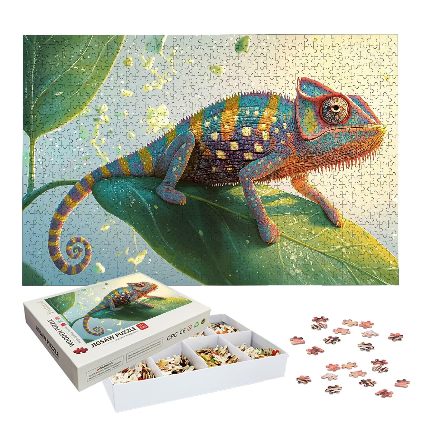 Puzzle 1500 sztuk dla dorosłych dzieci, drewniane puzzle ze zwierzętami dla dorosłych, wymagające słodkie łamigłówki, rodzinne gry edukacyjne, łamigłówki z pudełkiem do dekoracji domu, prezent dla