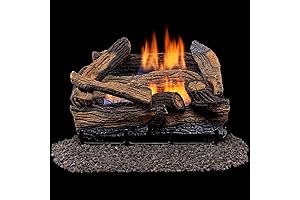 Duluth Forge DLS-18R-1 Remote Control Ventless Gas Fireplace Insert with Realistic Split Red Oak Logs