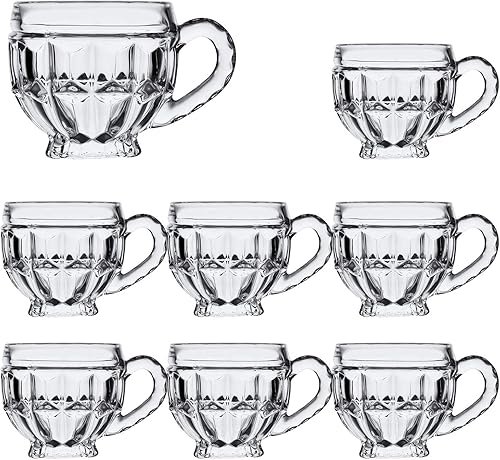 QAPPDA - Tazas de vidrio de 12 onzas, tazas de café transparentes con asa de 11.8 fl oz, tazas de té, tazas de agua, vasos de cerveza con asa, vasos