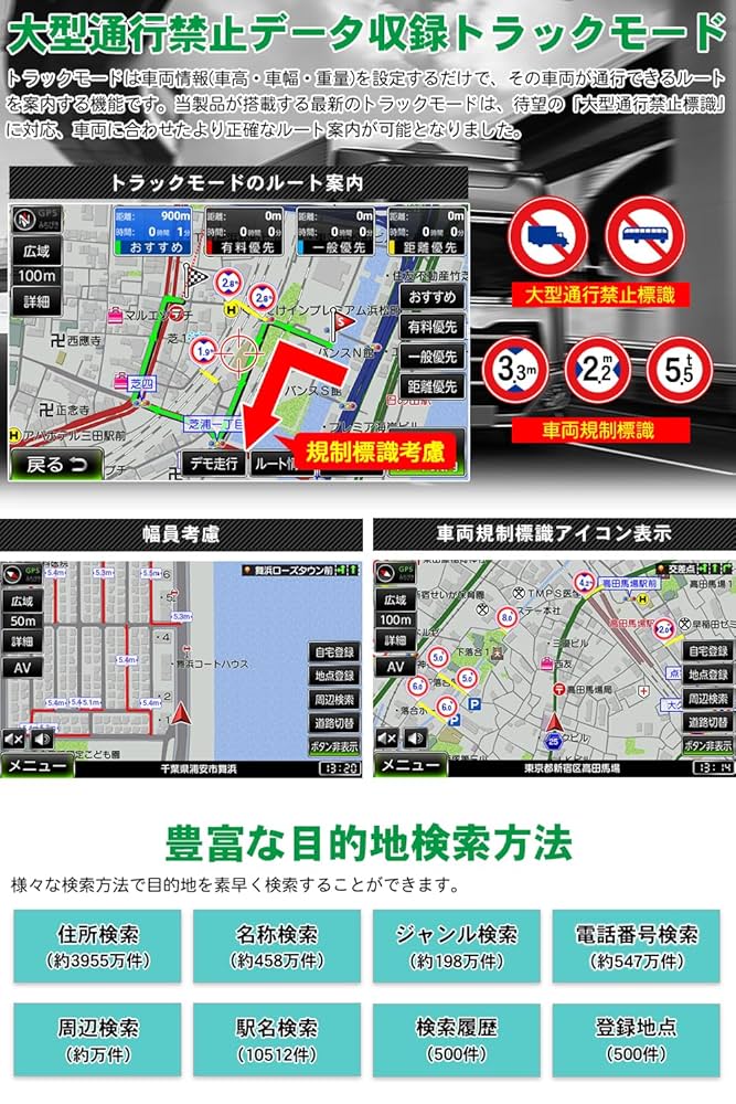 DreamMaker ポータブルナビ　11.6インチ　トラックナビ Amazon.co.jp: DreamMaker [トラックモード (大型通行禁止データ