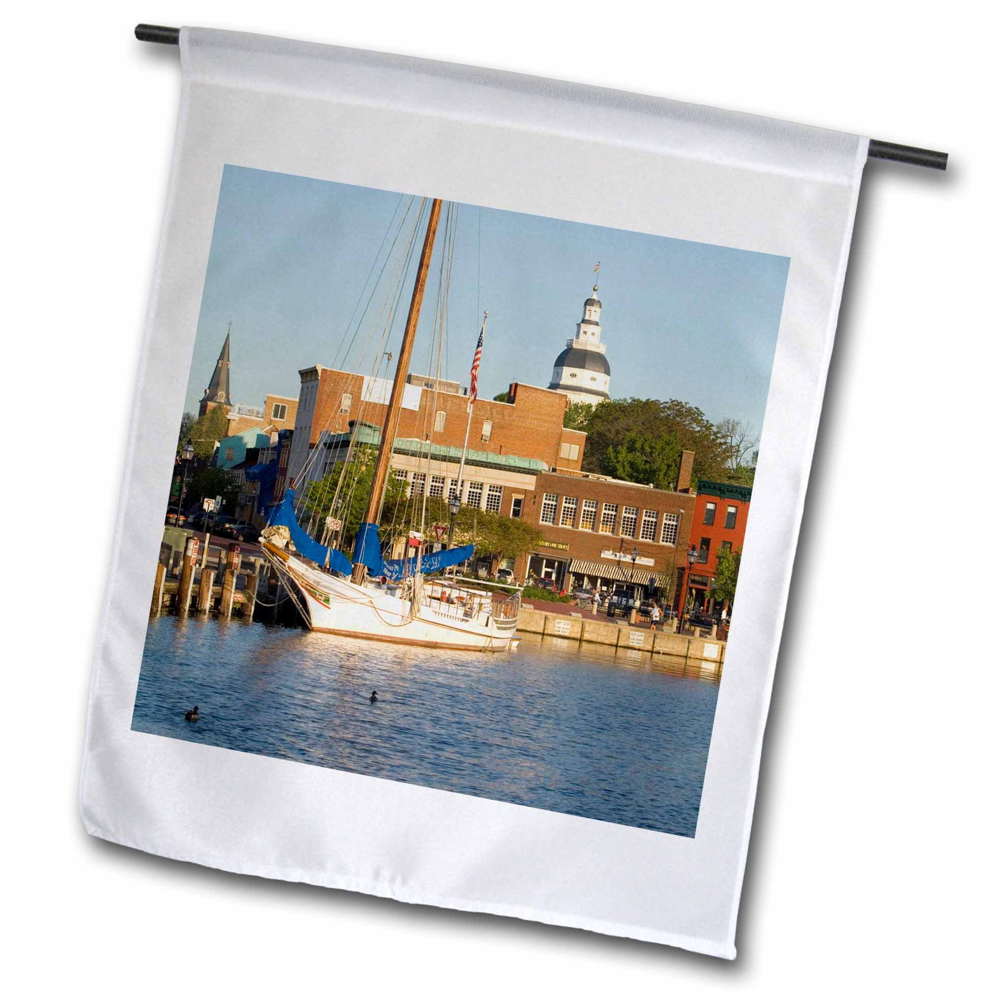 3dRosefl_90800_1 Annapolis City Docks/Severn River/Maryland US21 JME0005 John and Lisa Merrill Garden Flag, 12 by 18-Inch