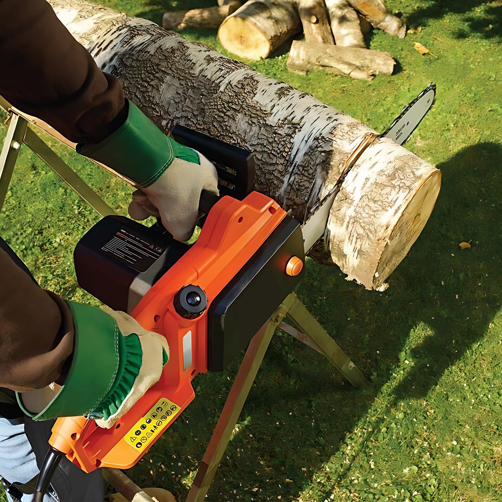 Cadena de motosierra compatible con Oregon 91PX052 91P052 91PJ052 91VG052 Ryobi, Husqvarna, McCulloch, Matika, Einhall, AL-KO, B&Q, Black & Decker, Bosch y más LP 52DL de 3/8 pulgadas, calibre