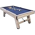 American Legend Kirkwood 84” Billiard Table with Rustic Blond Finish, K-Shaped Legs and Royal Blue Cloth