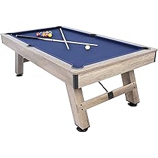 American Legend Kirkwood 84” Billiard Table with Rustic Blond Finish, K-Shaped Legs and Royal Blue Cloth