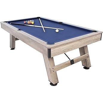 American Legend Kirkwood 84” Billiard Table with Rustic Blond Finish, K-Shaped Legs and Royal Blue Cloth