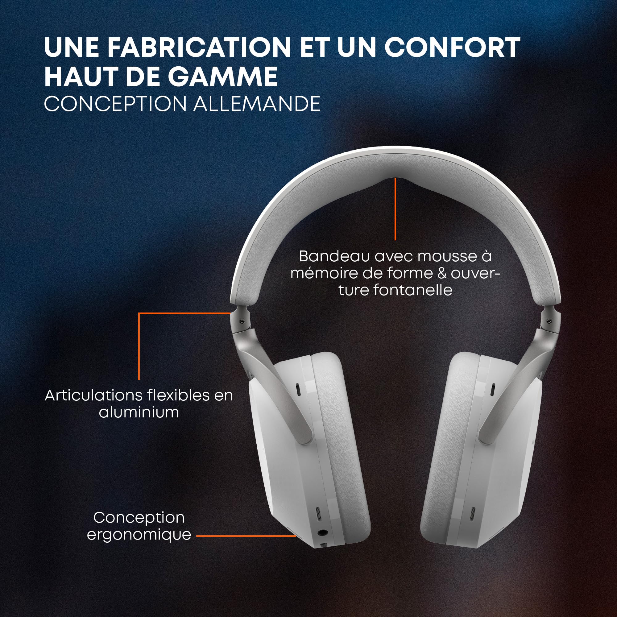 beyerdynamic AVENTHO 300 Casque sans Fil Supra-auriculaire avec ANC, 50 h d'autonomie, Bluetooth® 5.4, Audio 3D, Stellar.45, en Noir - Nouvelle Mise à Jour Disponible Via l'application