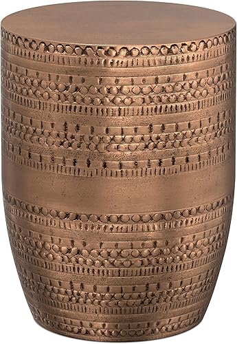 Miniatura 1 de SIMPLIHOME Johnsen Boho - Mesa auxiliar grande de metal de 15 pulgadas de ancho en cobre antiguo, totalmente montada, para sala de estar y dormitorio