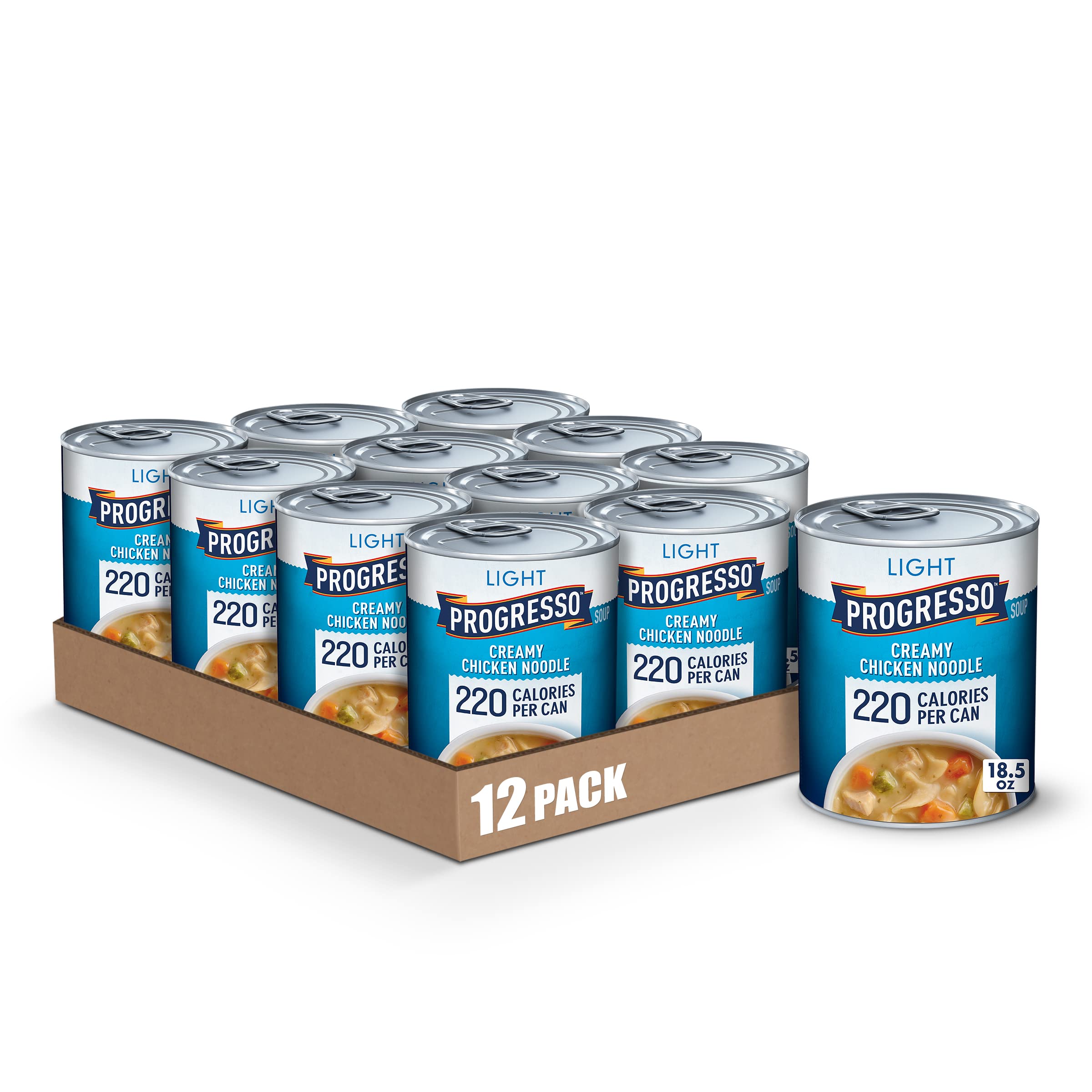 Progresso Light Soup, Creamy Chicken Noodle, 18.5 oz (Pack of 12)