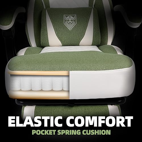 Miniatura 5 de Vonesse Silla de Juegos, Sillas de Juegos de Tela Reclinables para Adultos 250 LBS, Silla de Oficina con Cojín de Resorte de Bolsillo, Silla de