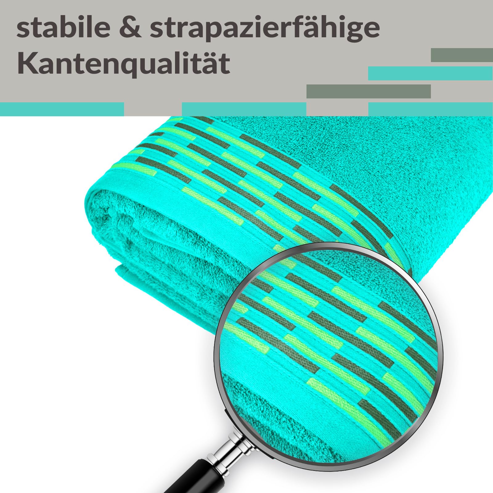 Lashuma Saunahandtuch 80x200 cm Dame Türkis – Meer, Lugano Handtuch groß, weich und flauschig