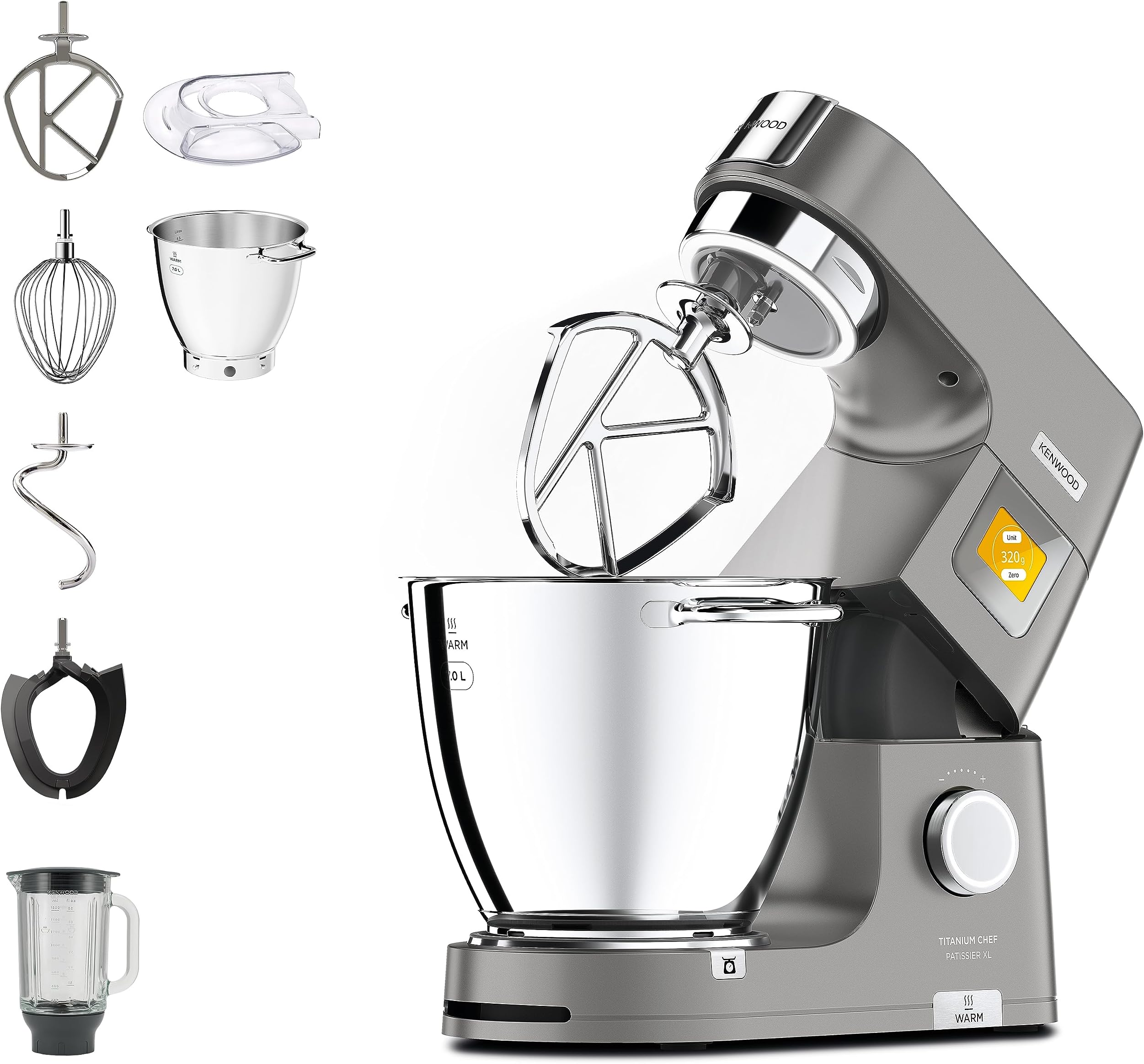 Kenwood KVL4110S Impastatrice con Frullatore Chef, 1200 W, 6