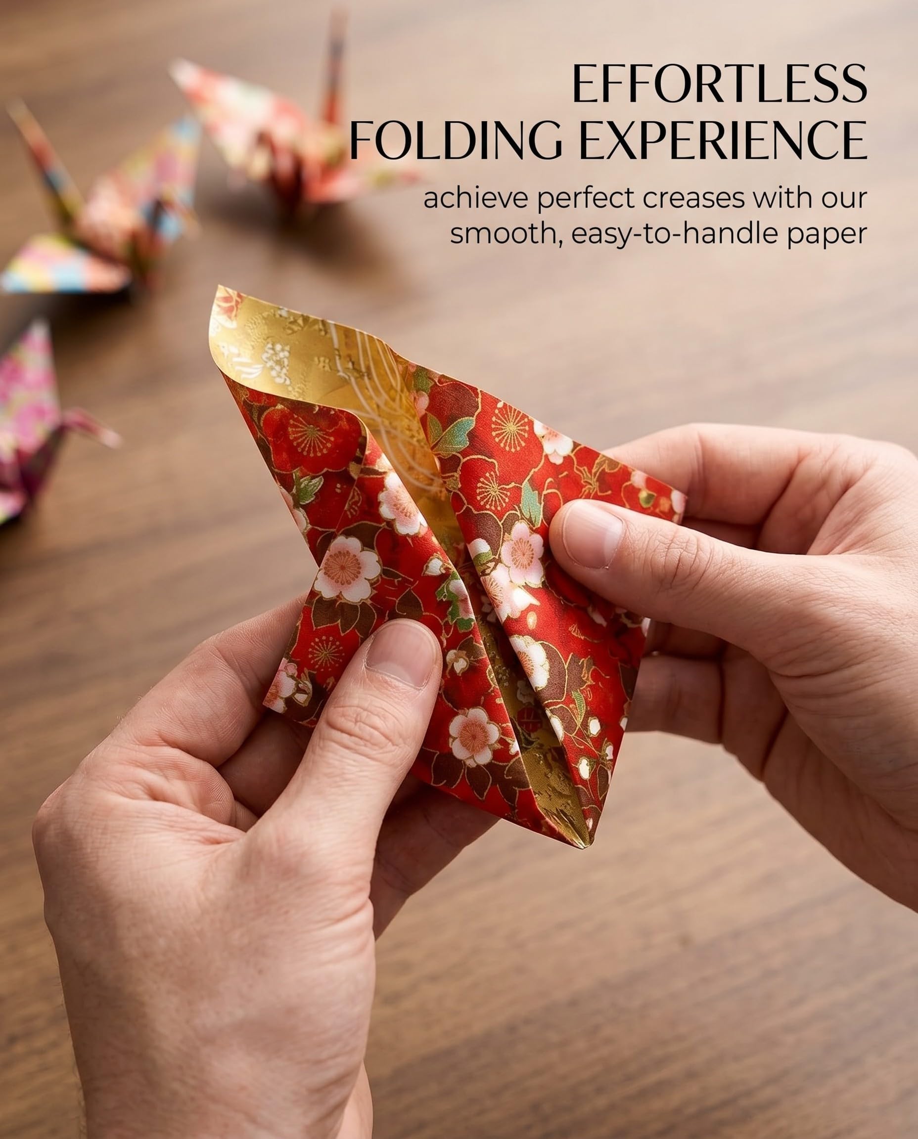 Papel Origami 15x15 cm 60 Hojas Papel Japones Tradicional con Diseños Florales y Doble Cara,origami para niños, para Manualidades y Decoración Papel de Origami de Alta Calidad