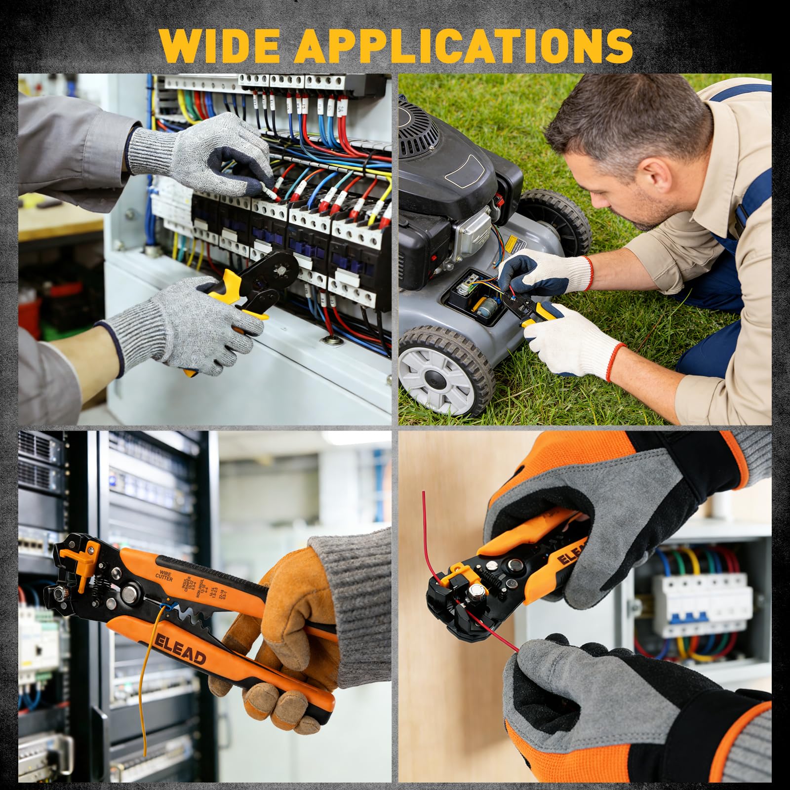 Kit de herramientas de crimpado y pelado de virola de 1188 piezas, AWG 23-7 (0,25-10 mm²), crimpadora de virola automática, pelacables con casquillos de alambre, terminales de cable eléctrico y cinta
