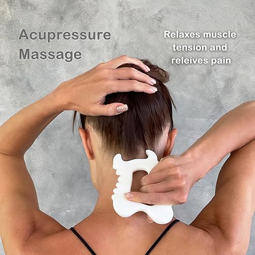 Miniatura 4 de Herramienta de cerámica Guasha para masaje corporal (4 en 1), masajeador de drenaje linfático, herramienta de masaje corporal Gua Sha, herramienta