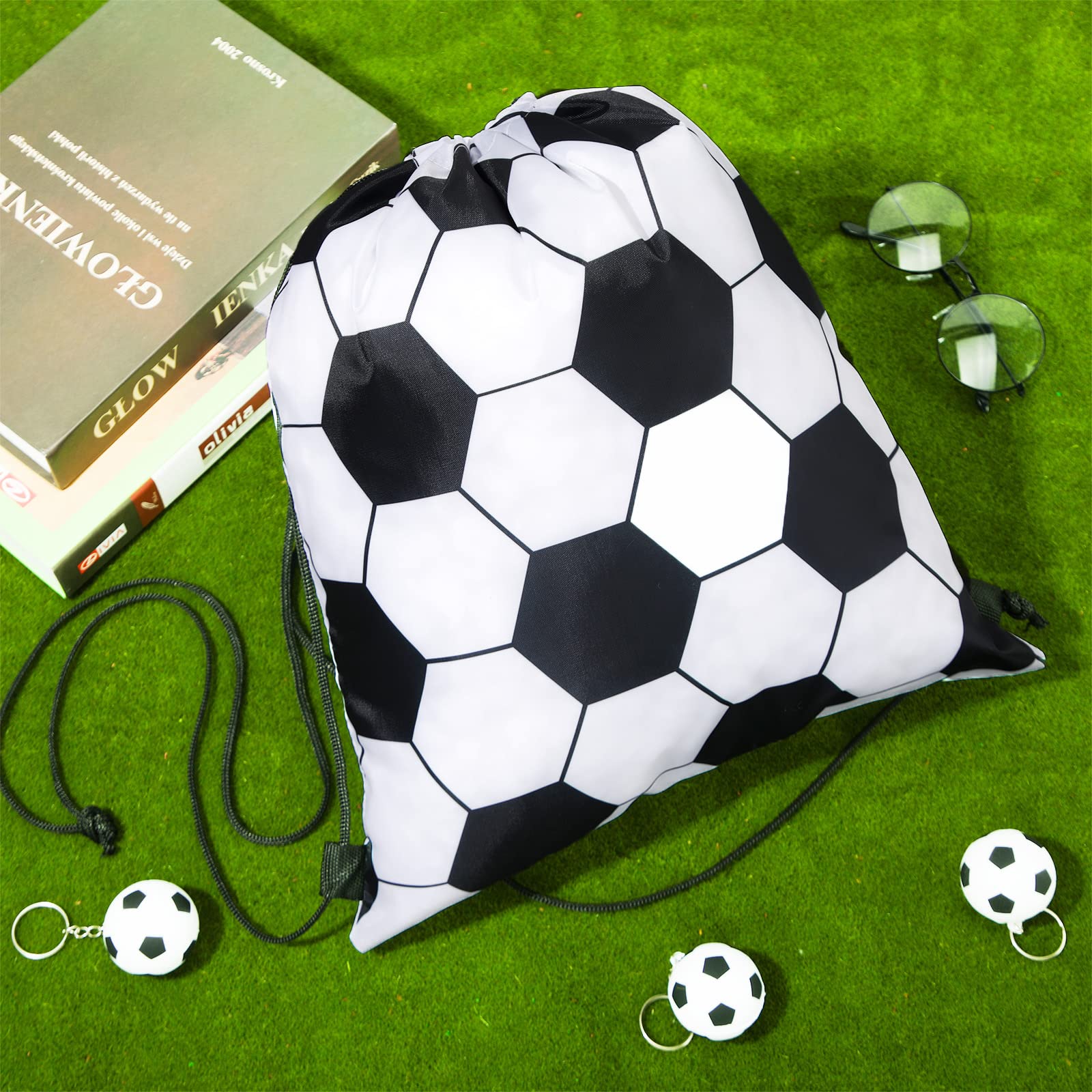 36 bolsas de pelota con cordón, bolsa de gimnasio deportiva, unisex, mochilas de cuerda de pelota para niños, varios juegos de pelota, recuerdos de fiesta, Color principal: amarillo y rojo, 7