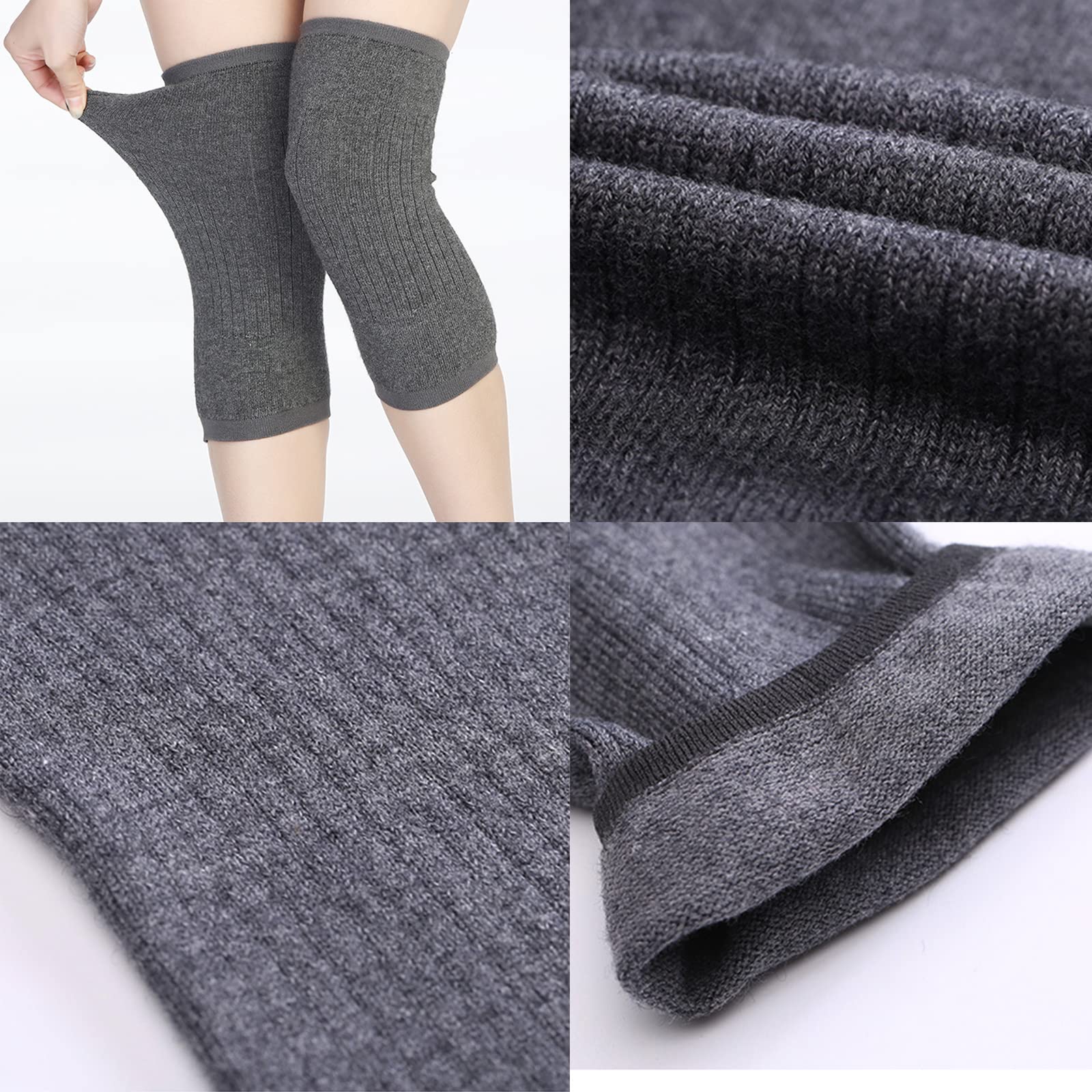 Ginocchiera in lana cashmere unisex ginocchiere unisex in lana calda ginocchiere elastiche Ginocchiere sportive leggere calde protezioni per ginocchio per danza sport all'aria aperta (grigio)