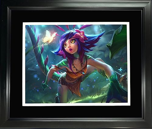 Framed League of Legends Neeko 12"x15" Video Game Photo