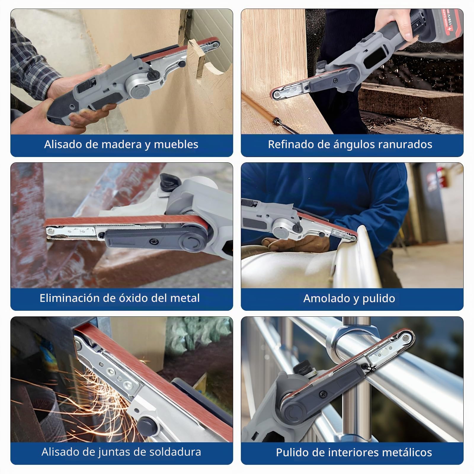 Lijadora De Banda Compatible Con Makita 18V, Lima Eléctrica De Dedo Inalámbrica 35°