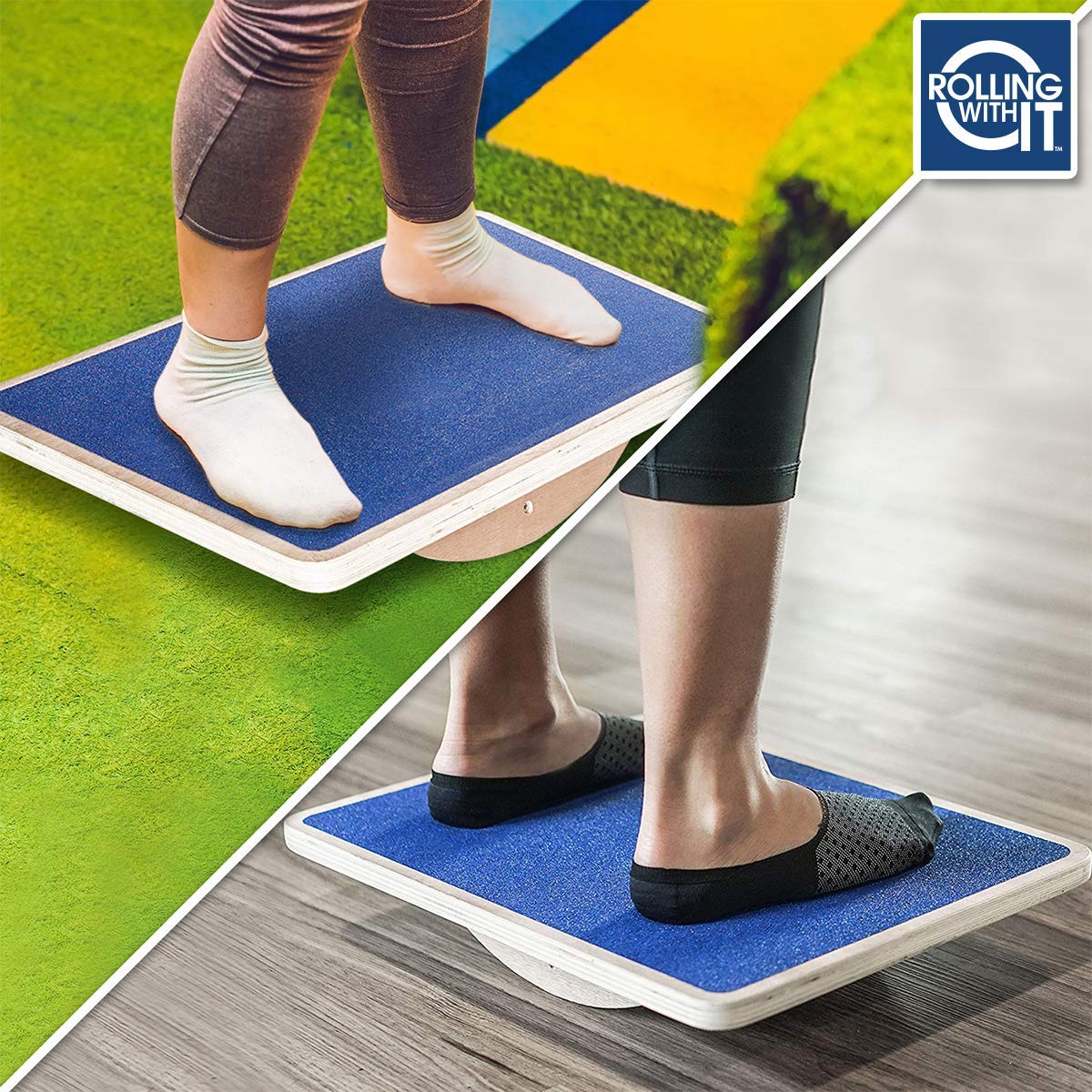 Rolling With It Professional Balance Board, Wooden Rocker Board