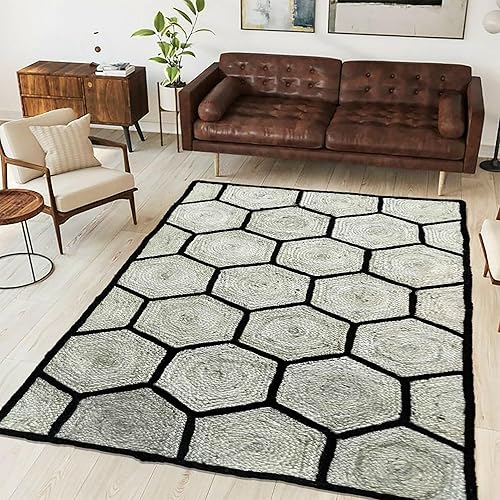 Miniatura 2 de ARTS OF JAIPUR Collection - Alfombra de pasillo de 3 x 10 pies, alfombra de yute trenzada a mano, decoración bohemia, alfombra de pasillo, alfombra