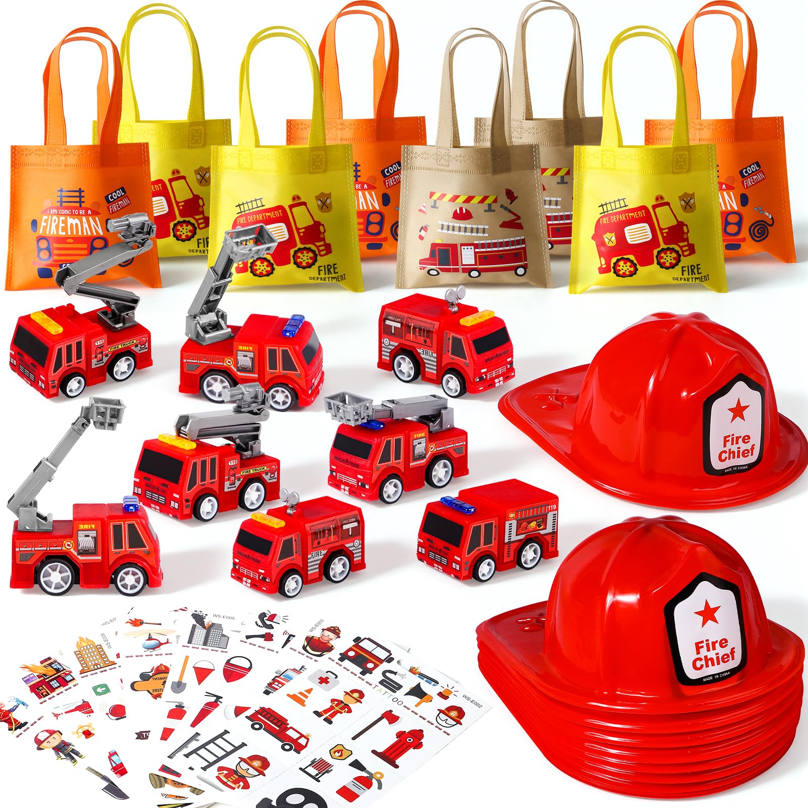 Costume Da Pompiere Per Bambini Tacobear Con Estintore, Casco E Accessori, Gioco Di Ruolo 3-10 Anni, Completo