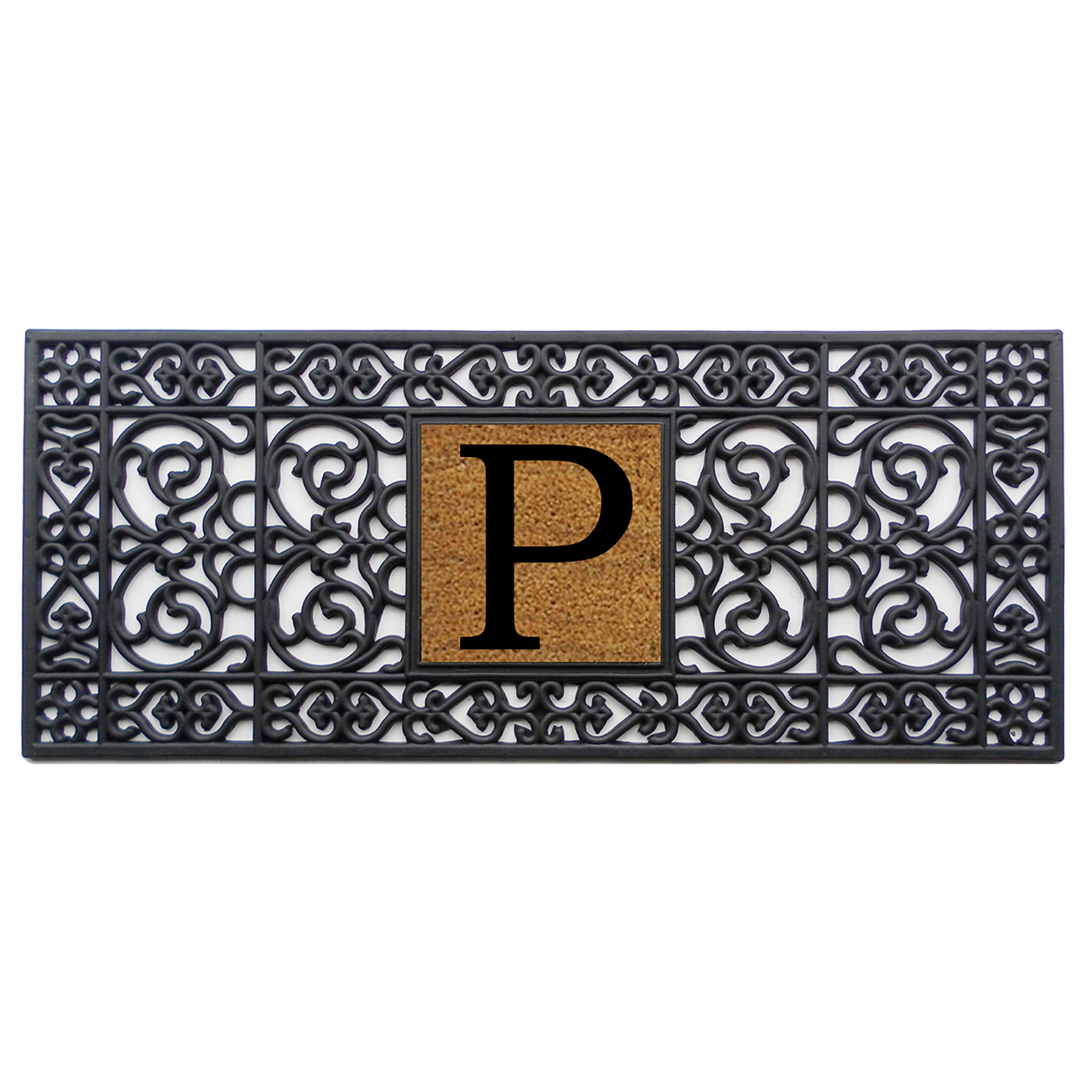 Calloway Mills 170011741P Rubber Monogram Doormat, 17" x 41" (Letter P)