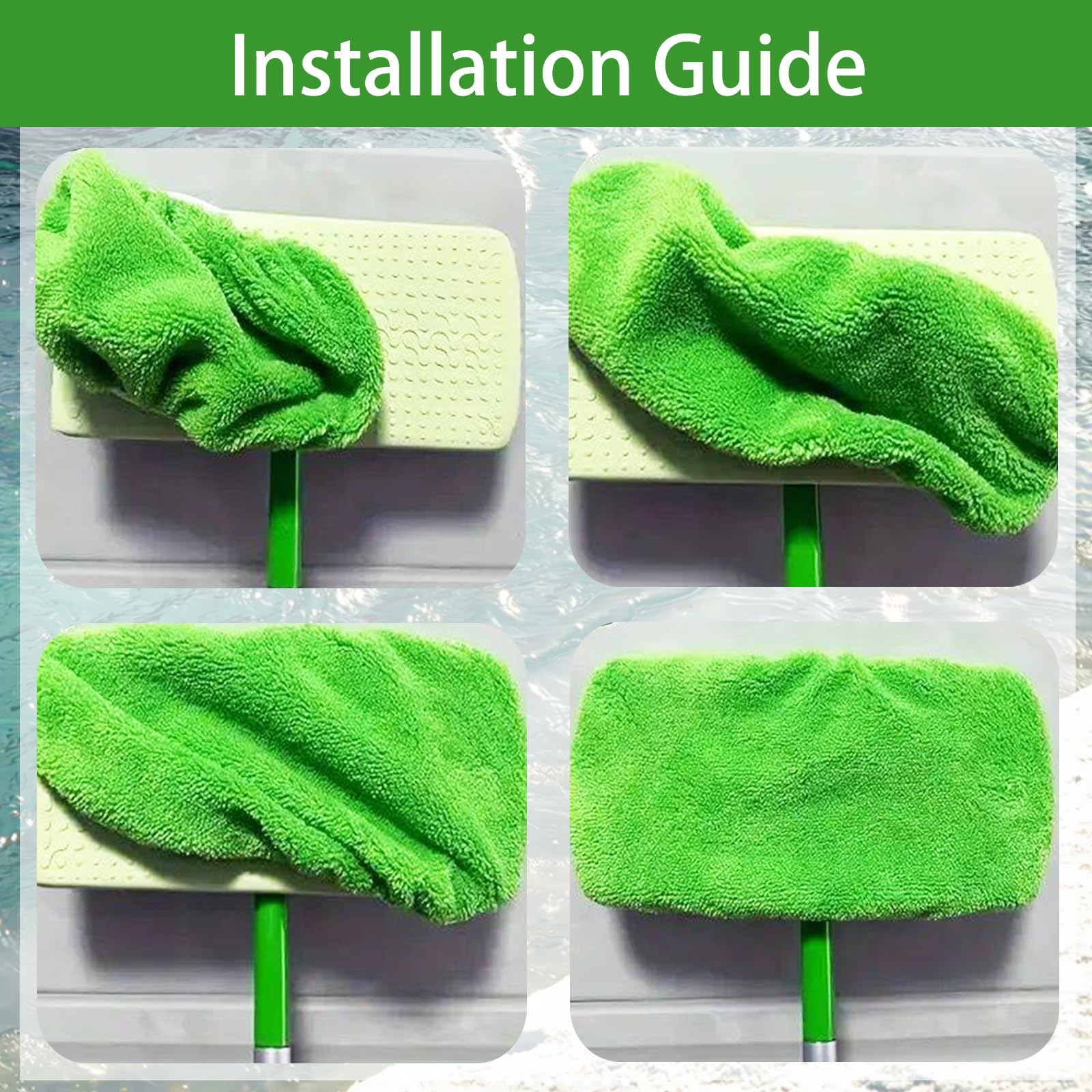 20 Piezas Mopa Repuesto Kit Mopa Forro Polar Coral Repuesto Kit 25.4x11.5cm Reutilizables Repuestos Mopas Lavables y Reutilizables para Limpiar Suelos Duros de Madera-Verde