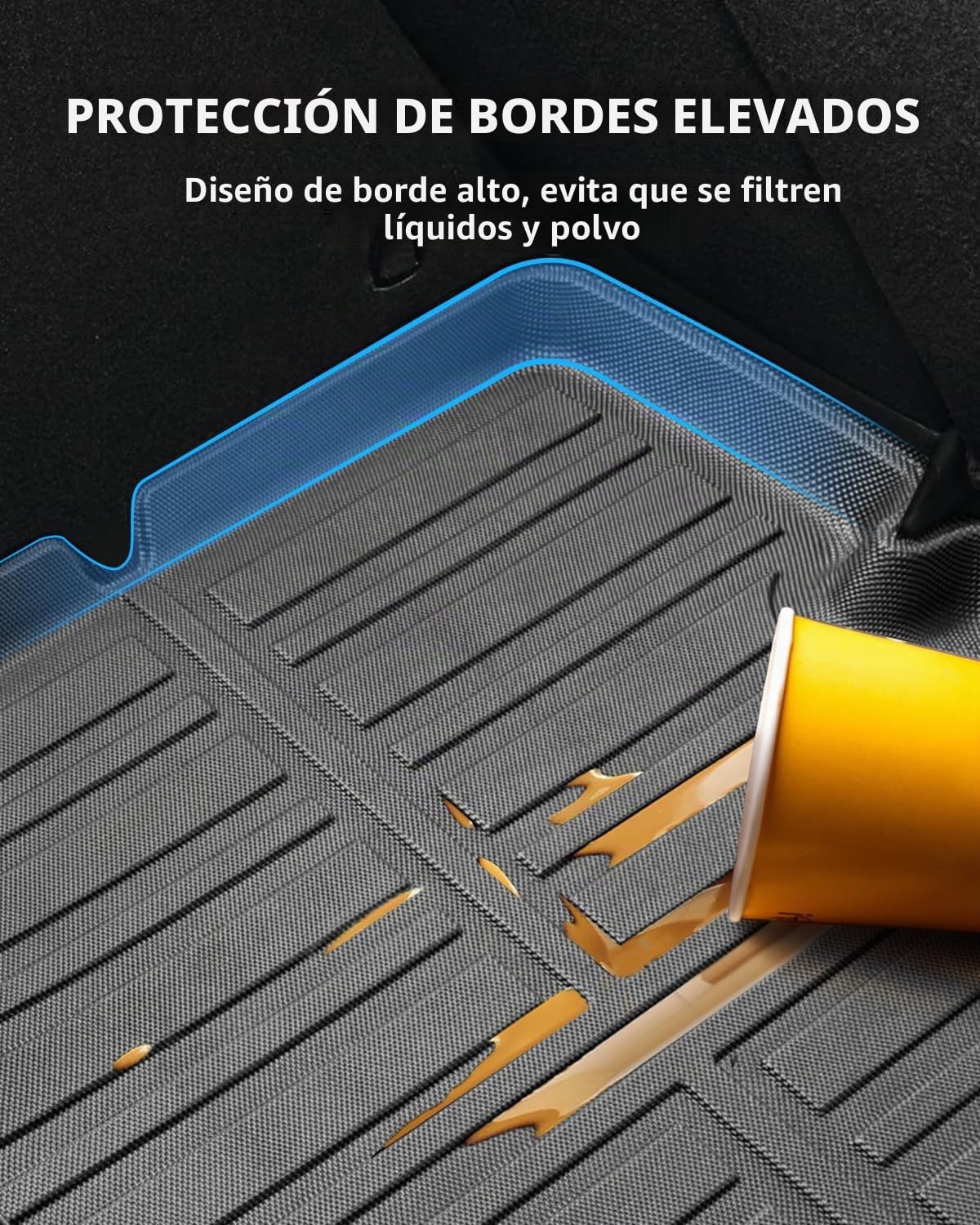 TPE Alfombrillas Maletero Inferior para Dacia Sandero 3 2021-2026 | Alfombras Maletero Originales, Protector Maletero Antideslizantes e Impermeables, Funda Maletero con Bordes Elevados