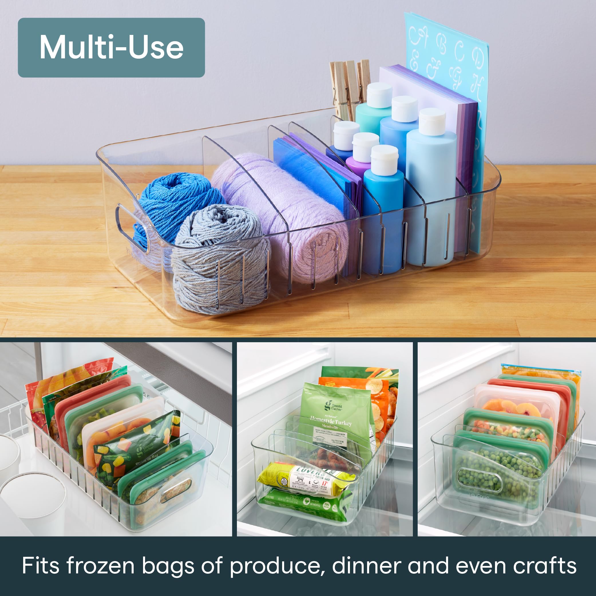 YouCopia FreezeUp Gefrierbehälter, 38,1 cm, Kühlschrank-Organizer mit Aufbewahrung, BPA-frei, lebensmittelechter Behälter