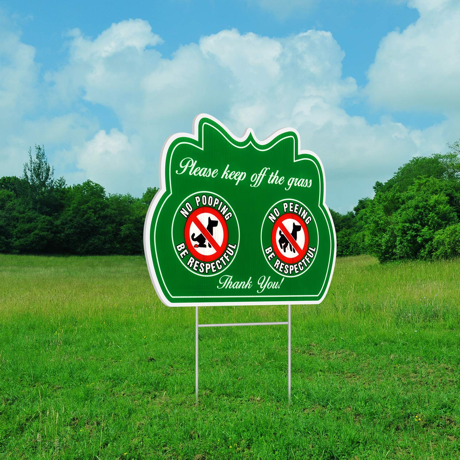 Lot De 2 Panneaux « No Peeing/Pooping Be Respectful Dog », « Keep Off