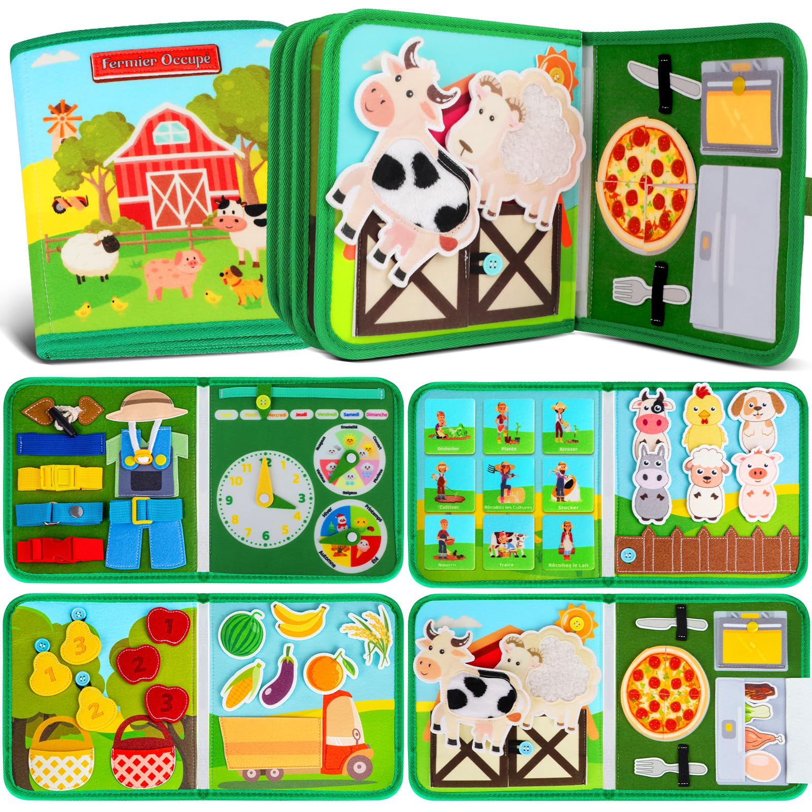 Quanquer Francese Busy Board Busy Book per Bambini Piccoli
