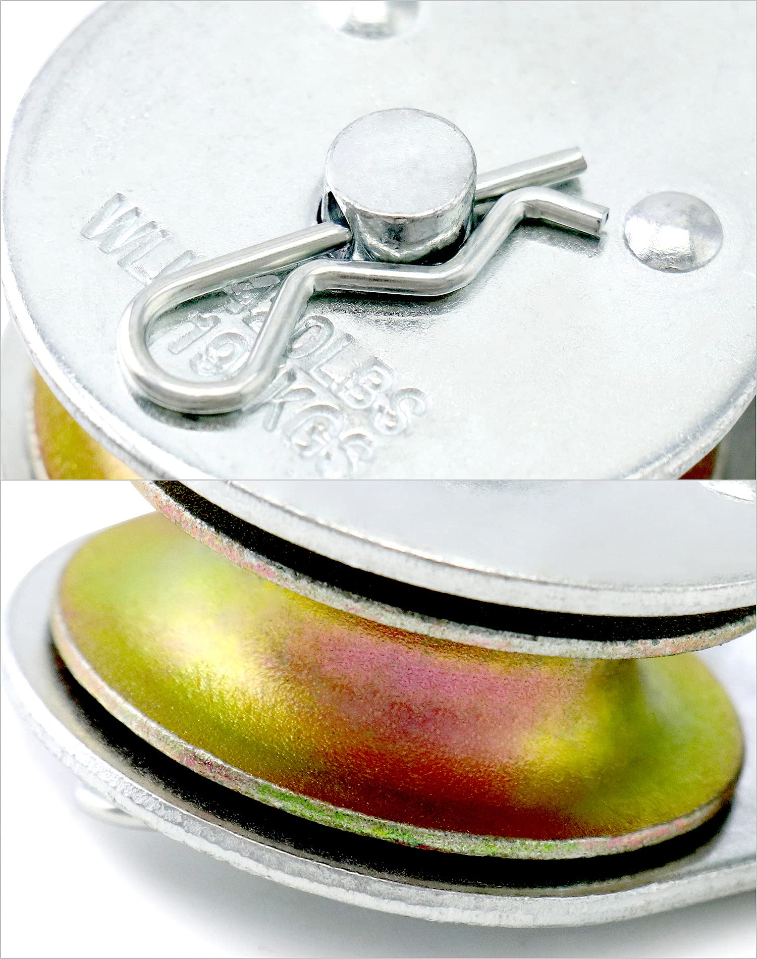 QWORK Rueda de bloque de polea individual, paquete de 8 ruedas individuales de hierro chapado en zinc resistente, bloque de polea de cuerda de elevación giratorio de 360 grados, capacidad de carga de