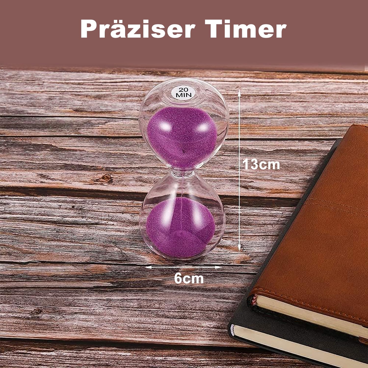 Grote Zandloper 60 Minuten - Houten Regenboog Glas Decoratie Voor Thuis, Bureau, Kantoor, Bruiloft (Blauw