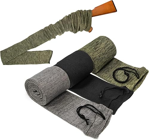 Calcetines de pistola de punto, funda de silicona tratada para almacenamiento de rifleescopeta, antioxidante