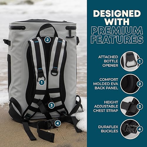 Miniatura 4 de Mochila térmica térmica con capacidad para 24 o 35 latas durante 72 horas, bolsa perfecta para almuerzo o bebida para campamento, senderismo, pesca,