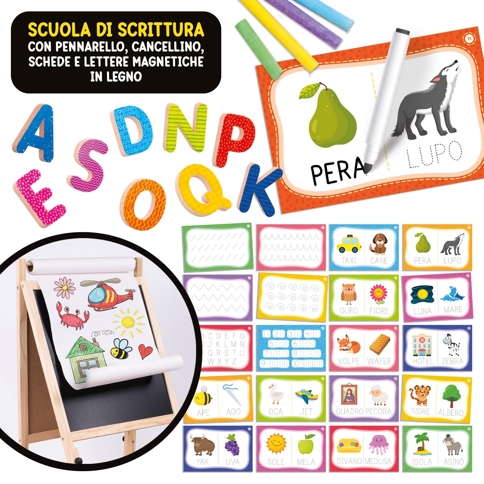 Lisciani Giochi - Montessori Lavagnona legno cresce con te