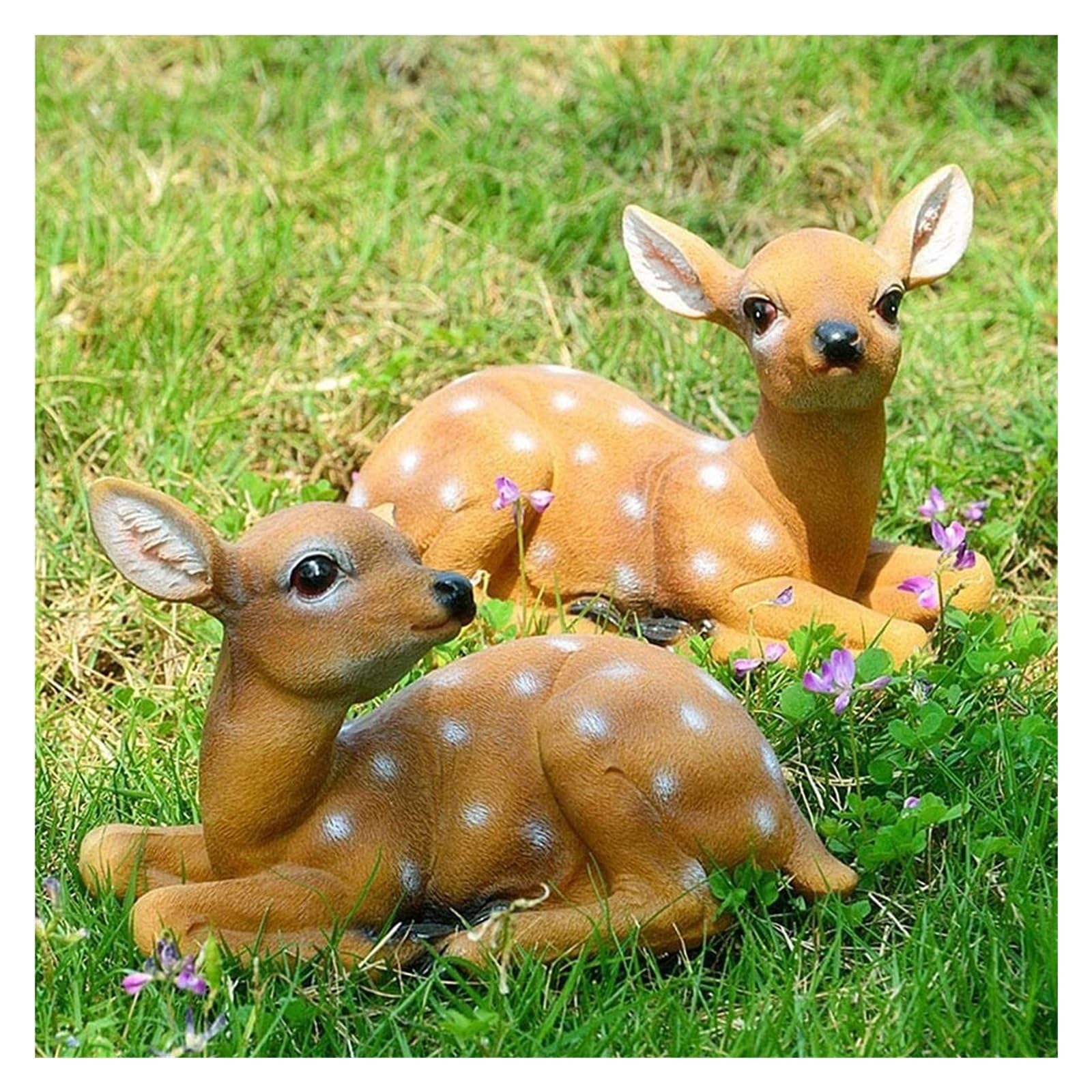 Arte per esterni Statue di cervi da giardino 2 pezzi Sika seduto statua cervo scultura modello animale arte artigianale Decorazioni per il giardino anteriore