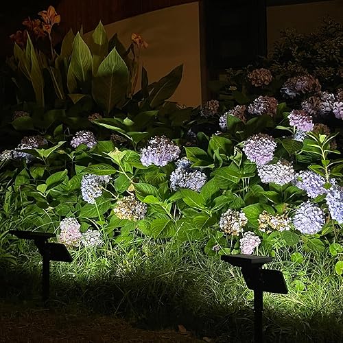 Miniatura 8 de HOOREE Focos solares para exteriores, impermeables, 62 LED, 3 modos de iluminación, árbol, jardín, patio, carril, pasarela, luz solar brillante para