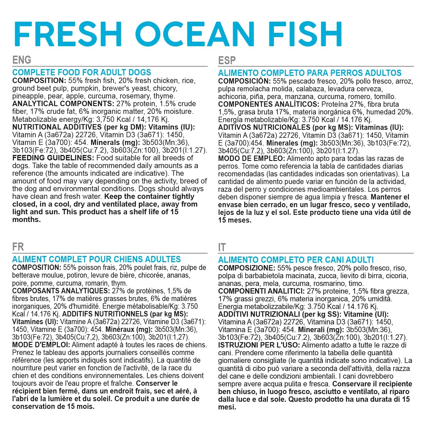 Arquivet Fresh Ocean Fish - 10 Kg - Alimento Completo para Perros - Pescado y Carne Frescos