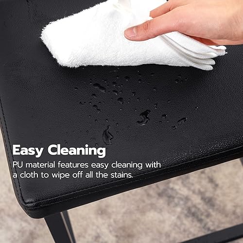 Miniatura 9 de HOOBRO Taburetes de bar, juego de 2 sillas de bar, taburetes de altura de mostrador, taburetes de sillín con superficie curva, 24.8 pulgadas,