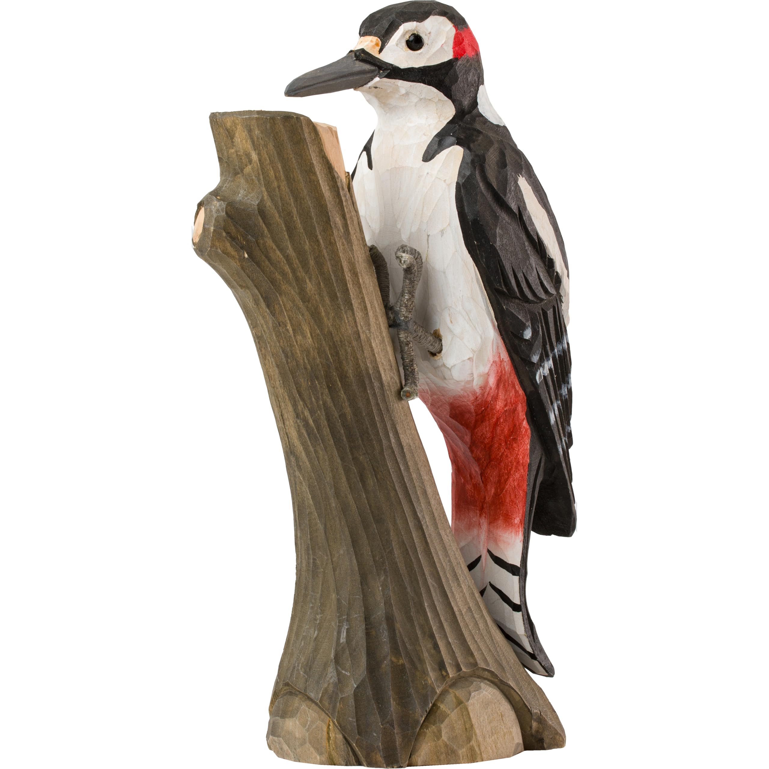 Wildlifegarden Multicolor - Decobird Great Spotted Woodpecker (Wg451) - Hand Carved Decorative Bird Figurine Made Of Linden Wood - Large European Birds Collection