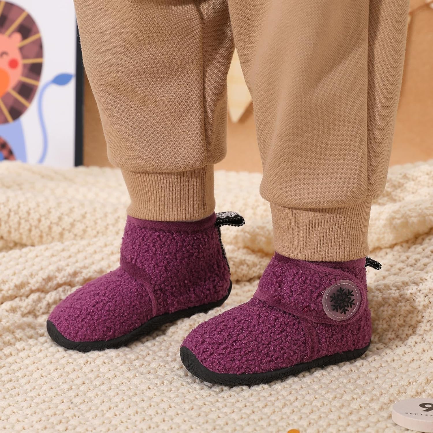 JOINFREE Toddler Slippers Boys Girls House Fleece Booties Baby Warm Winter Boots Kids Bedroom Indoor Shoes Cozy Outdoor Walking Shoes - Image 2