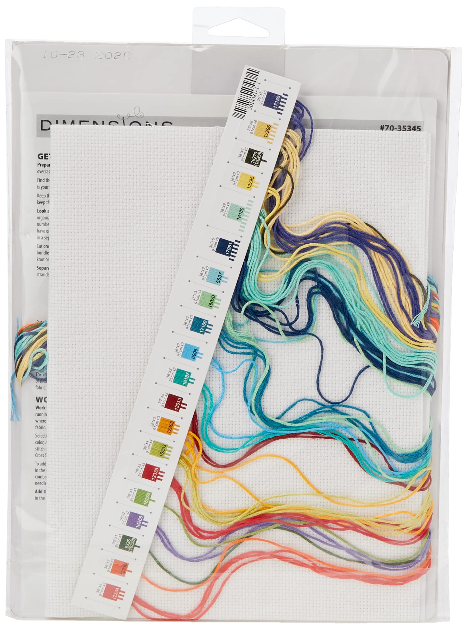 Dimensions 70-35345 'Love Is' Counted Cross Stitch Kit for Beginners, 14 Count White Aida Cloth, 6'' x 18'', Blue