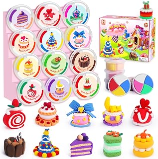 Air Dry Clay for Kids, 12 Boxes Modeling Clay Kit, DIY Molding Clay with Sculpting Tools and Tutorial, Ultra Light, Safe & Non-Toxic, Arts and Crafts Toys Birthday Christmas Gifts for Boys Girls