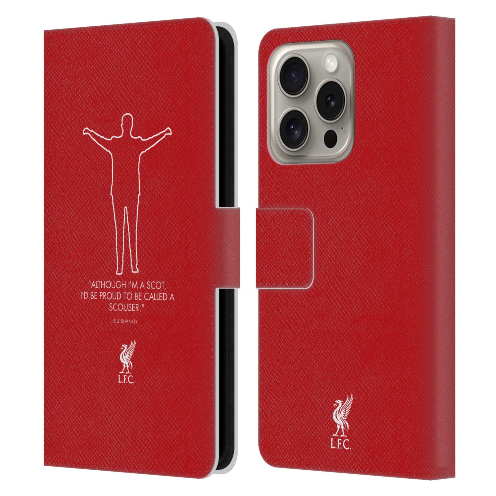 Head Case Designs Officially Licensed Liverpool Football Club Scouse Red Bill Shankly Quotes Leather Wallet Case Compatible With Apple iPhone 16 Pro โ image 1