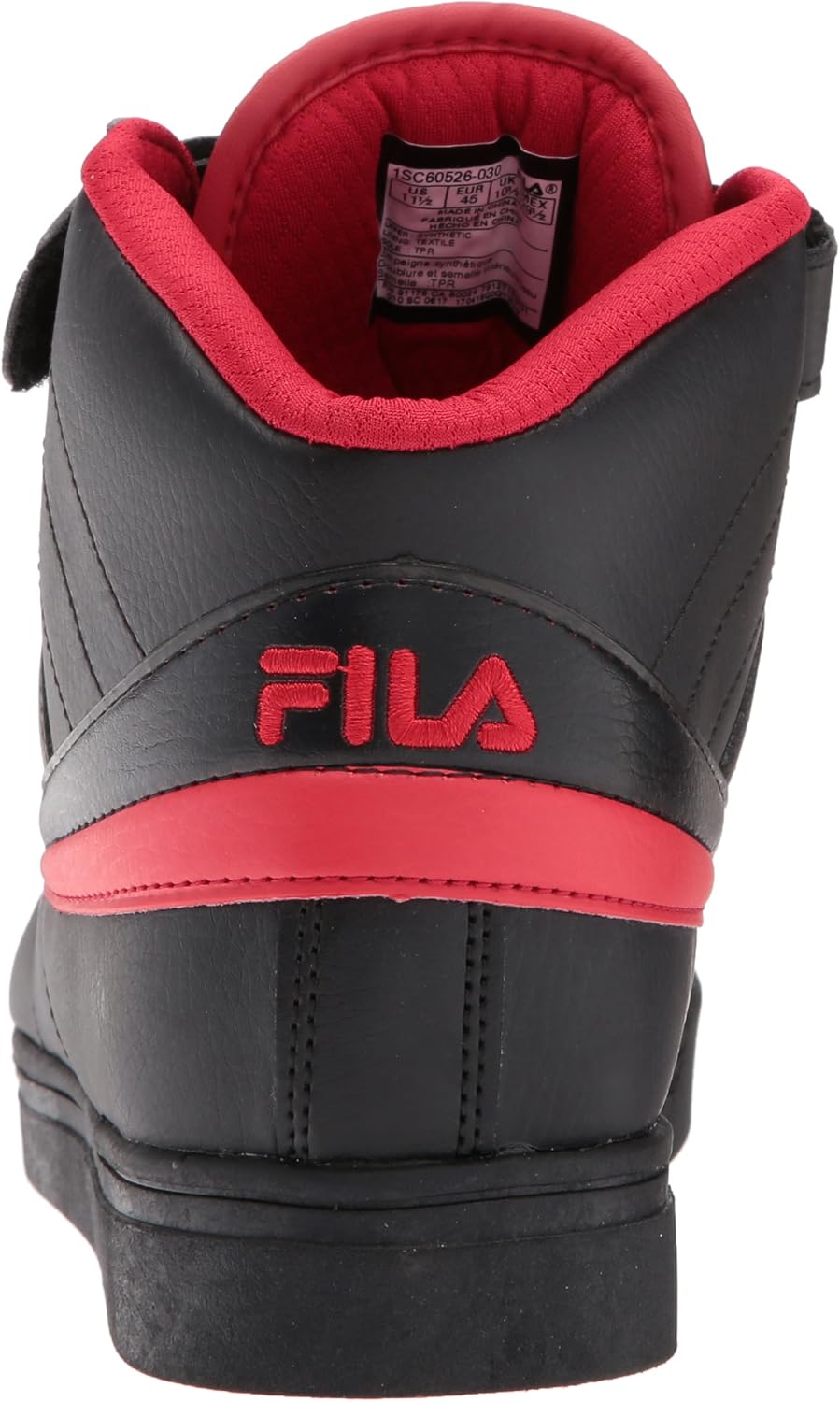 Fila Men's Everyday Sport Athletic Casual High-top Vulc 13 Mid Lace Up Sneaker Shoes 9.5 Black/Fila Red/Black