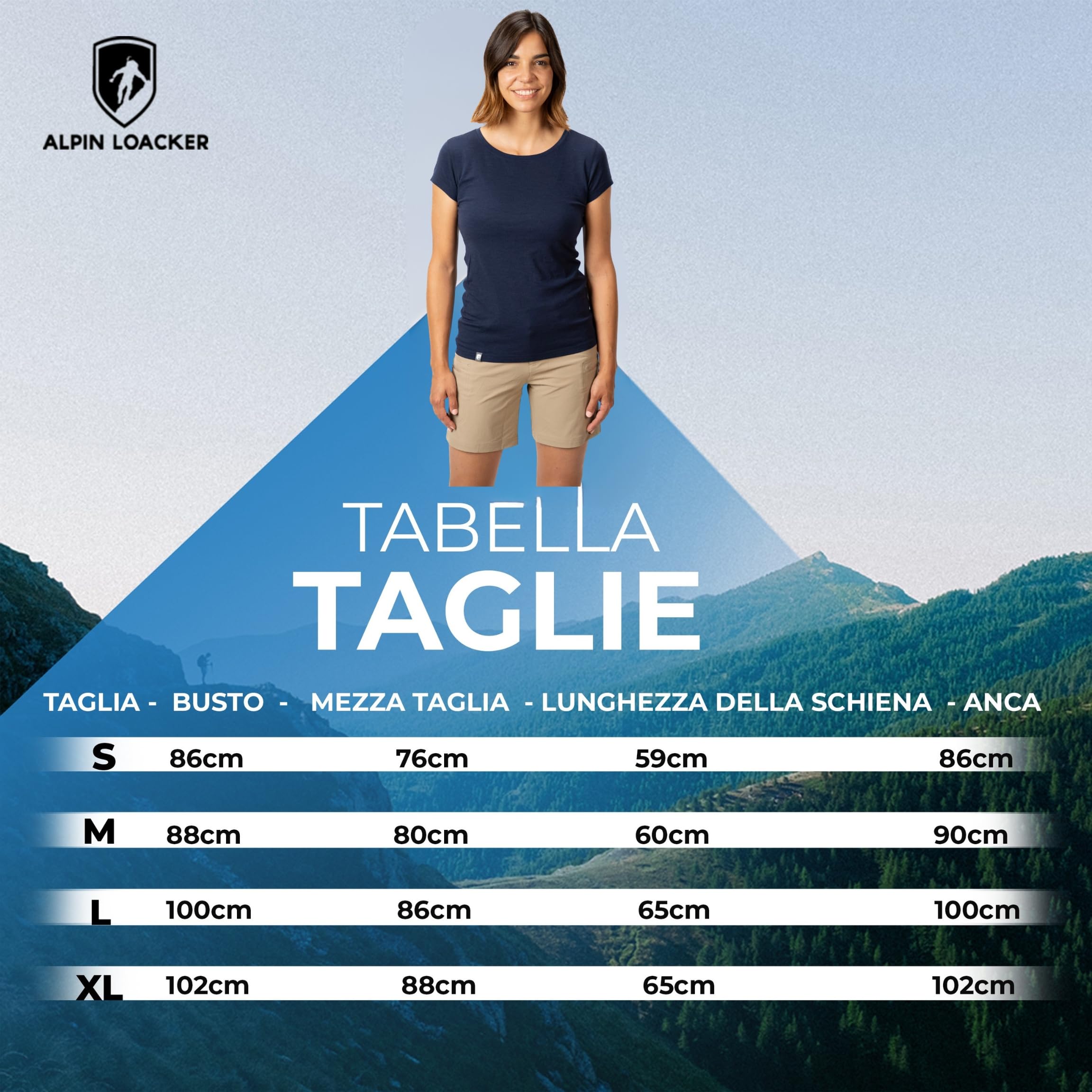 ALPIN LOACKER T-Shirt Donna in Lana Merino - Maglietta Termica a Manica Corta per Sport e Outdoor