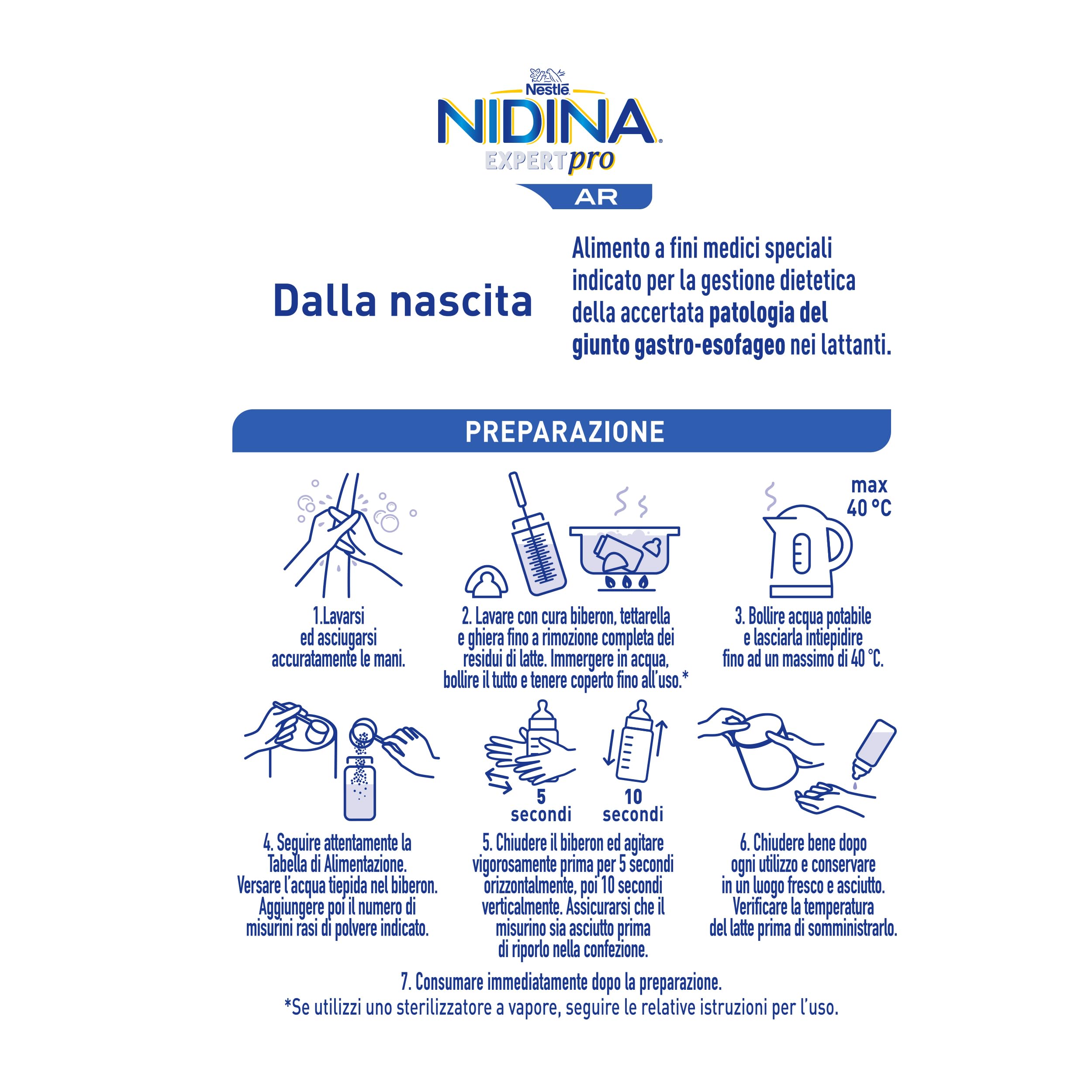 NIDINA EXPERT Pro AR Alimento a fini Medici Speciali in polvere, Latta 800g